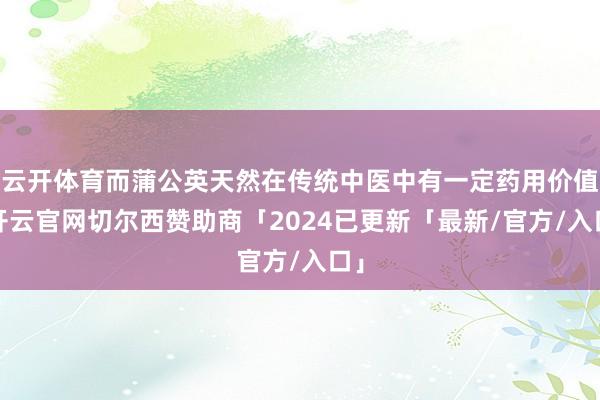 云开体育而蒲公英天然在传统中医中有一定药用价值-开云官网切尔西赞助商「2024已更新「最新/官方/入口」